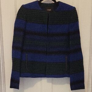 Maje Blue and Black Striped Blazer